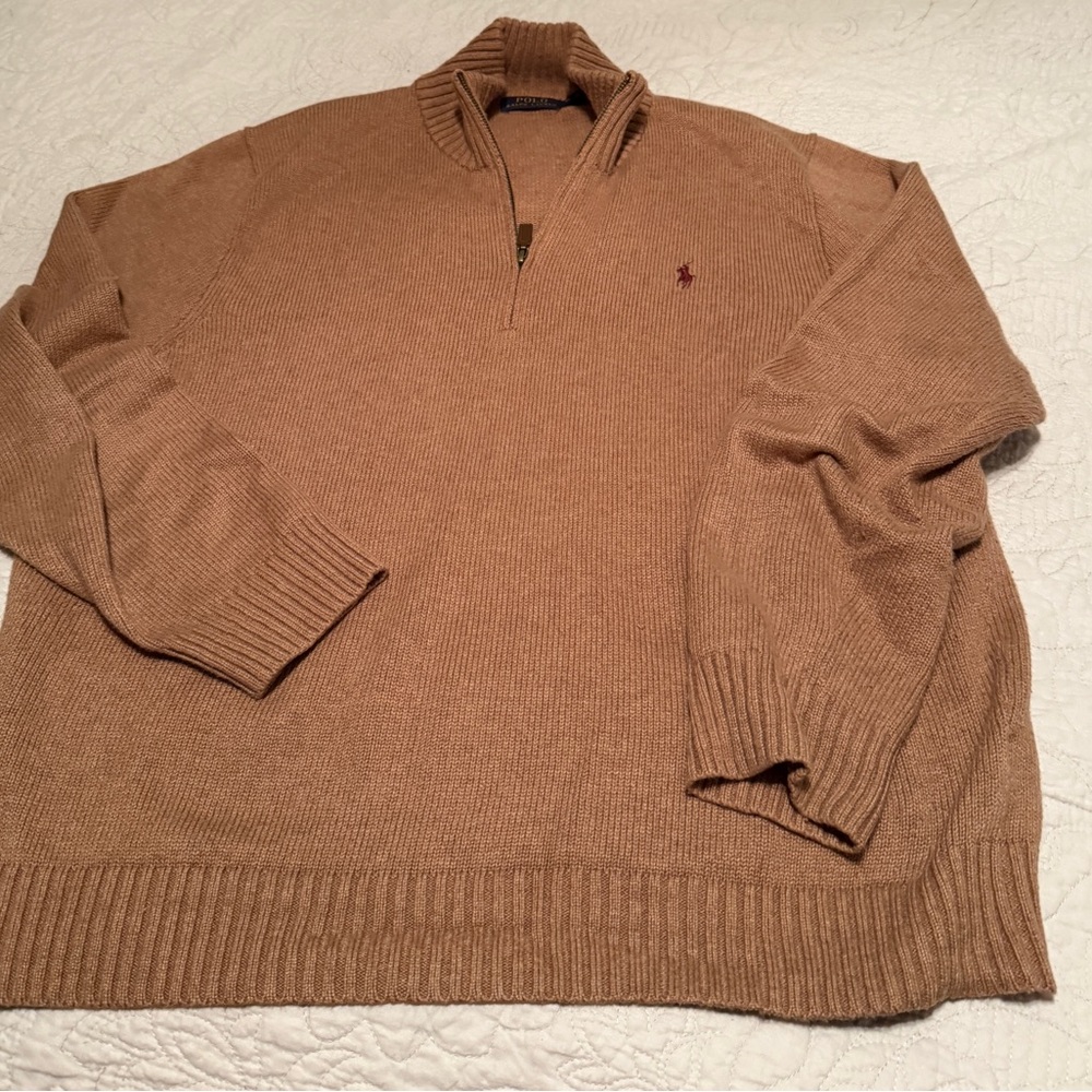 Polo sweater pullover Xl one is light brown and other is navy